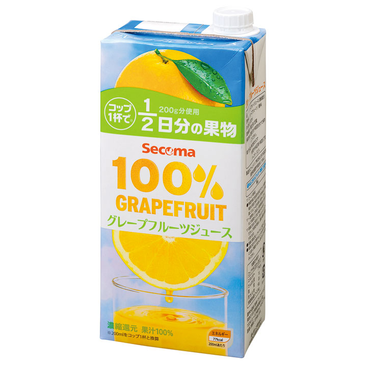 Secoma １００ ジュース グレープフルーツ１ｌ ６本入 セイコーマートオンライン