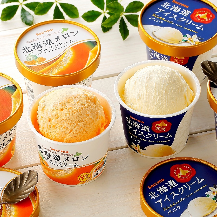 Secoma 北海道アイスクリーム バニラ・メロン 詰め合わせセット【送料