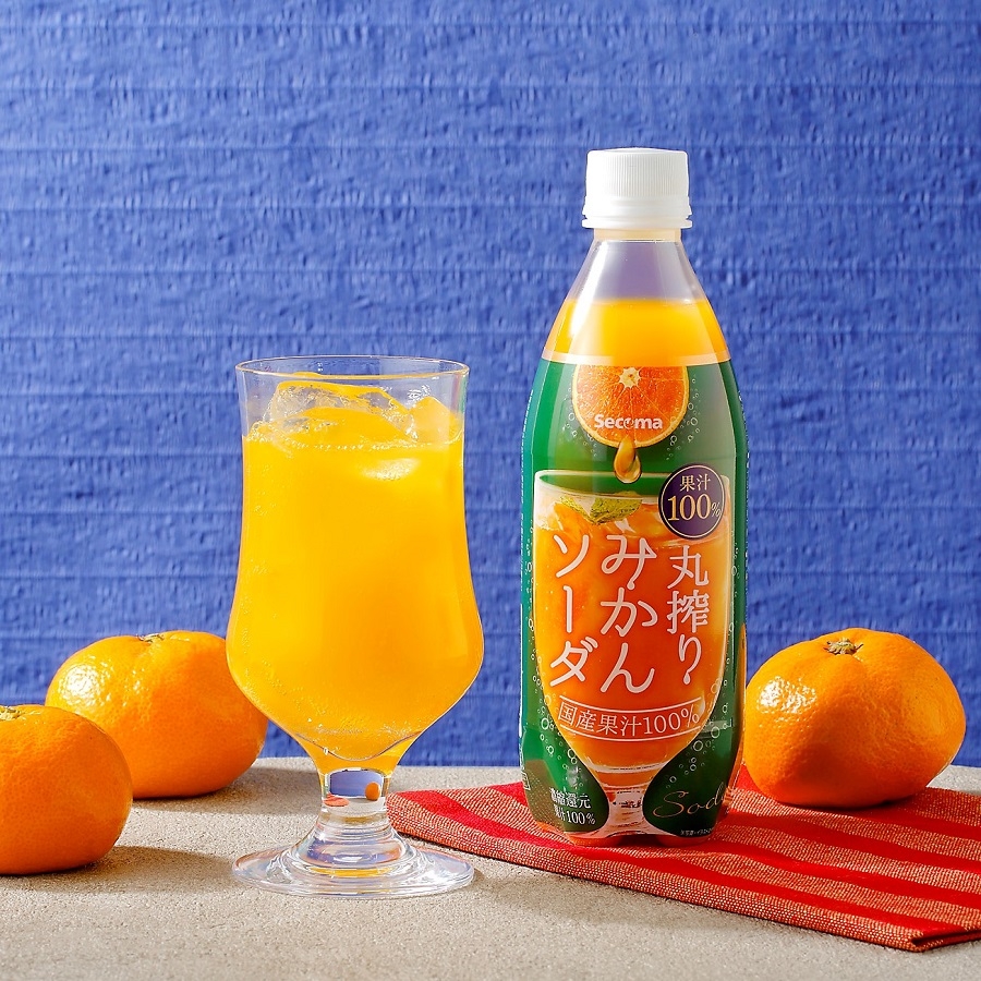 Secoma 国産果汁100％丸搾りみかんソーダ 500ml 24本入