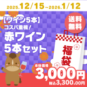 【ワイン5本】コスパ重視！赤ワイン5本セット